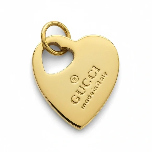 GUCCI Authentic Gold Heart Charm Pendant for Necklace